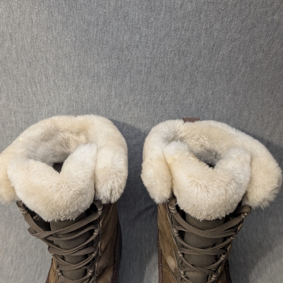 Columbia Winter Boots Women's 11 Brown Gray Sierra Summette Thermolite Leather - Picture 6 of 16